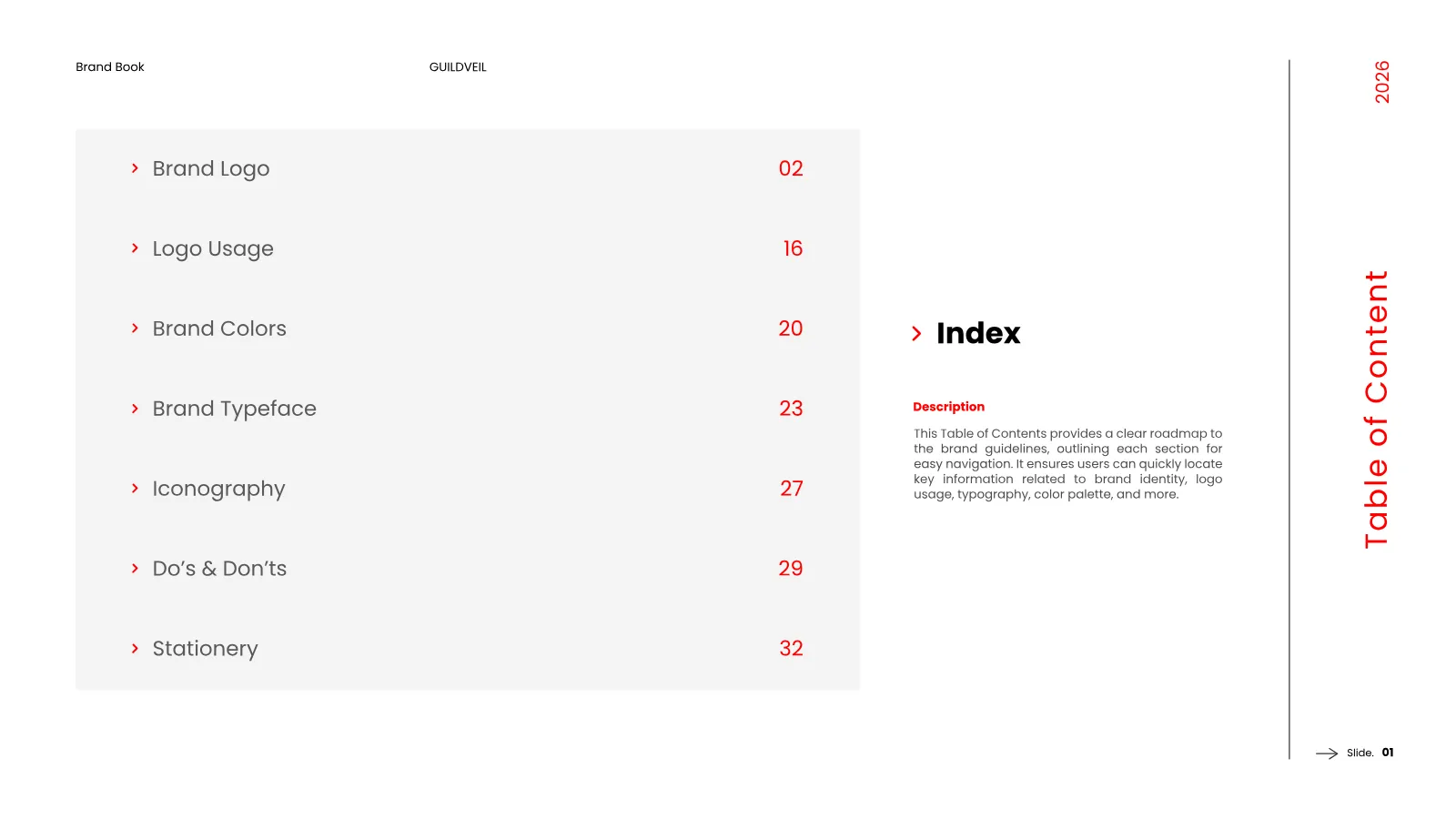 GUILDVEIL Brand Guidelines presentation, page 2 of 36