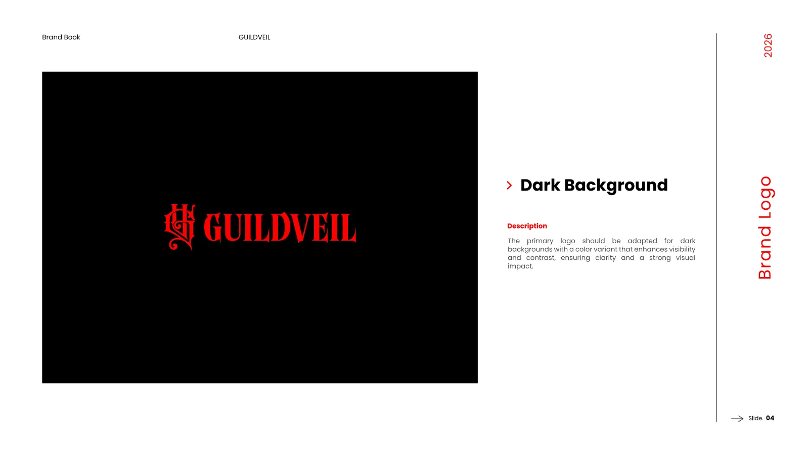 GUILDVEIL Brand Guidelines presentation, page 5 of 36
