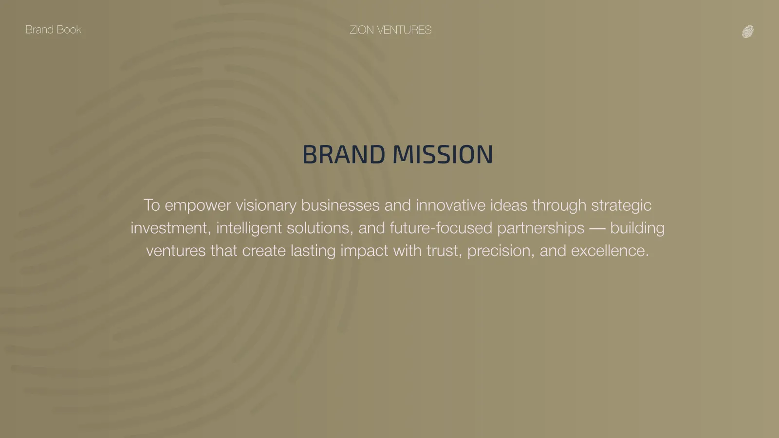 Zion Ventures Brand Guidelines presentation, page 5 of 34