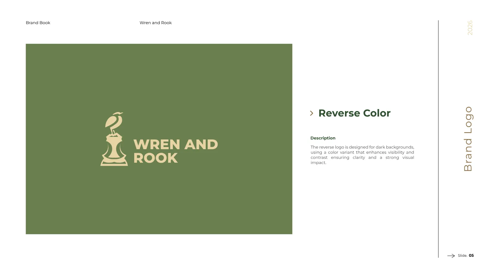 Wren and Rook Brand Guidelines presentation, page 6 of 38