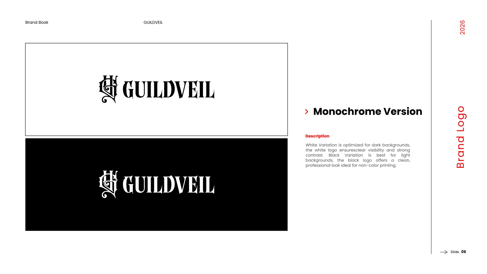 GUILDVEIL Brand Guidelines presentation, page 7 of 36