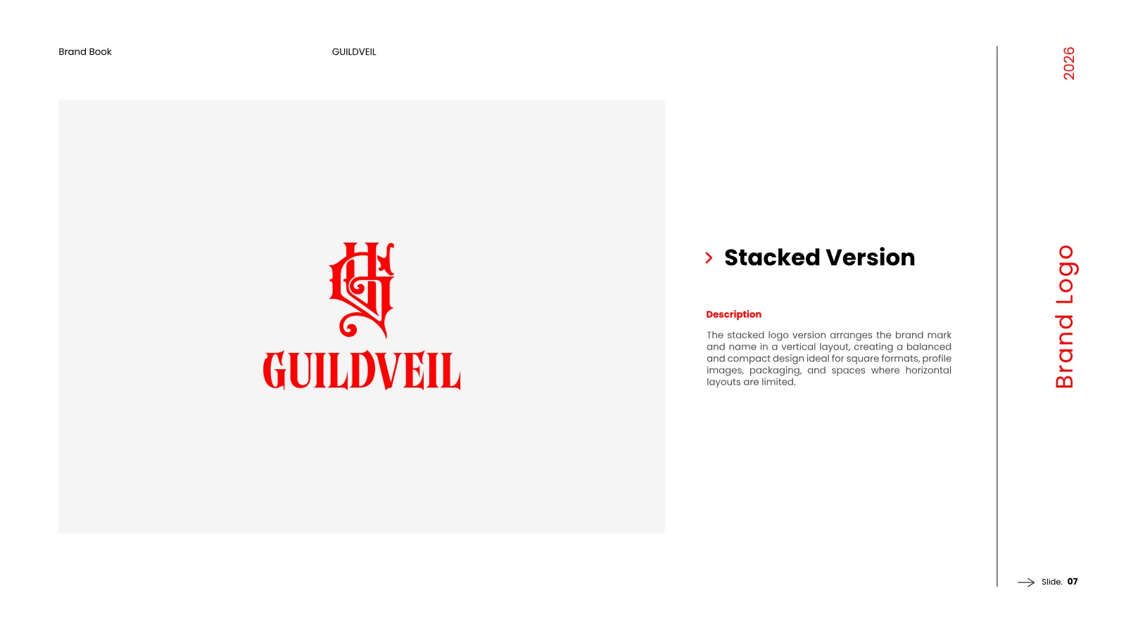 GUILDVEIL Brand Guidelines presentation, page 8 of 36