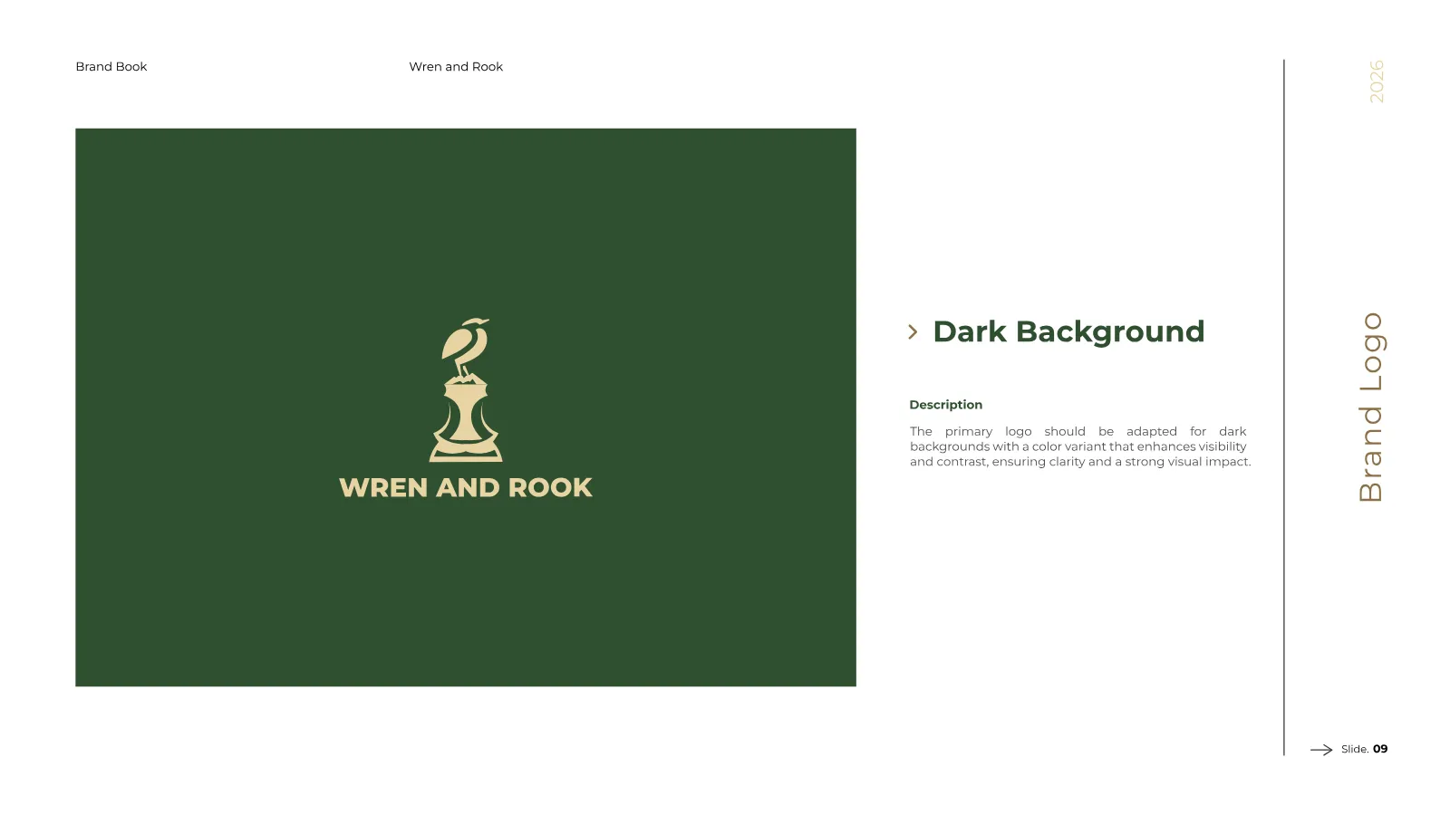 Wren and Rook Brand Guidelines presentation, page 10 of 38