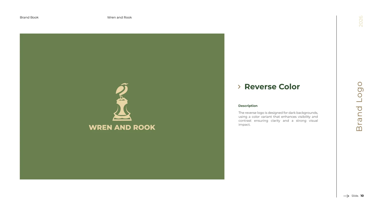Wren and Rook Brand Guidelines presentation, page 11 of 38