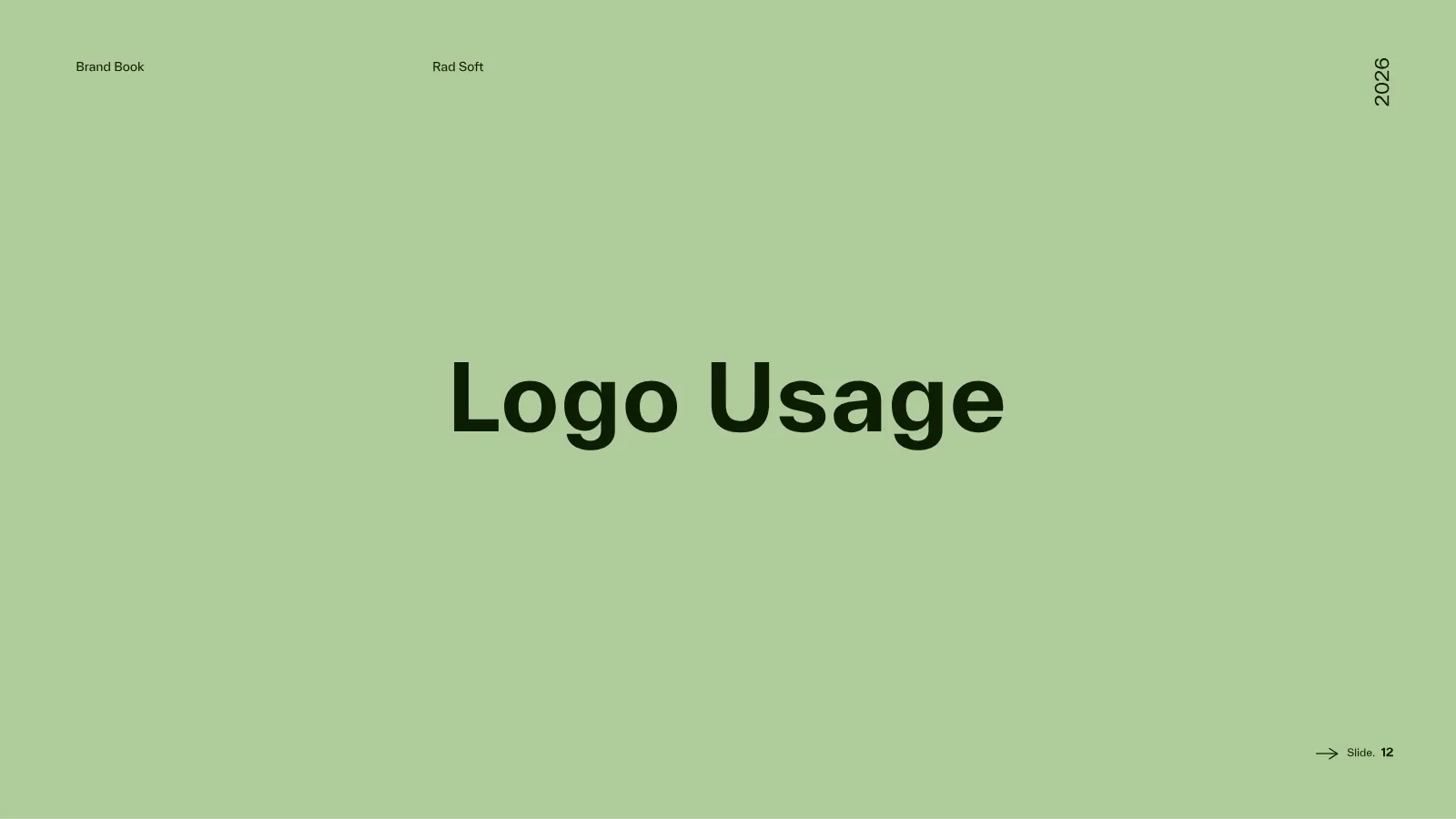 Rad Soft Brand Guidelines presentation, page 13 of 39