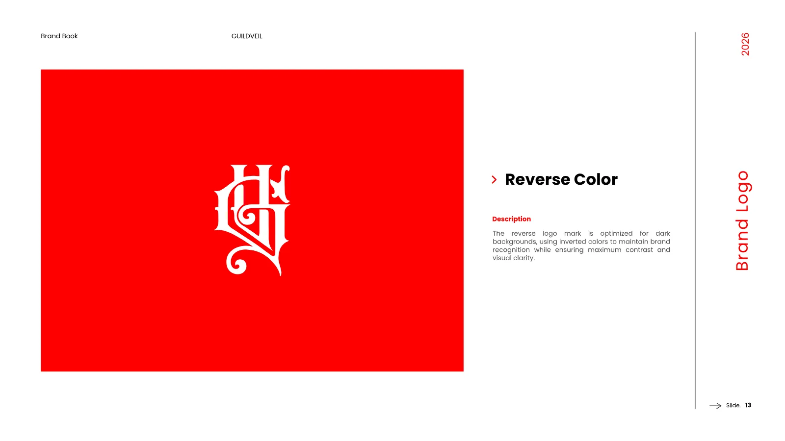 GUILDVEIL Brand Guidelines presentation, page 14 of 36