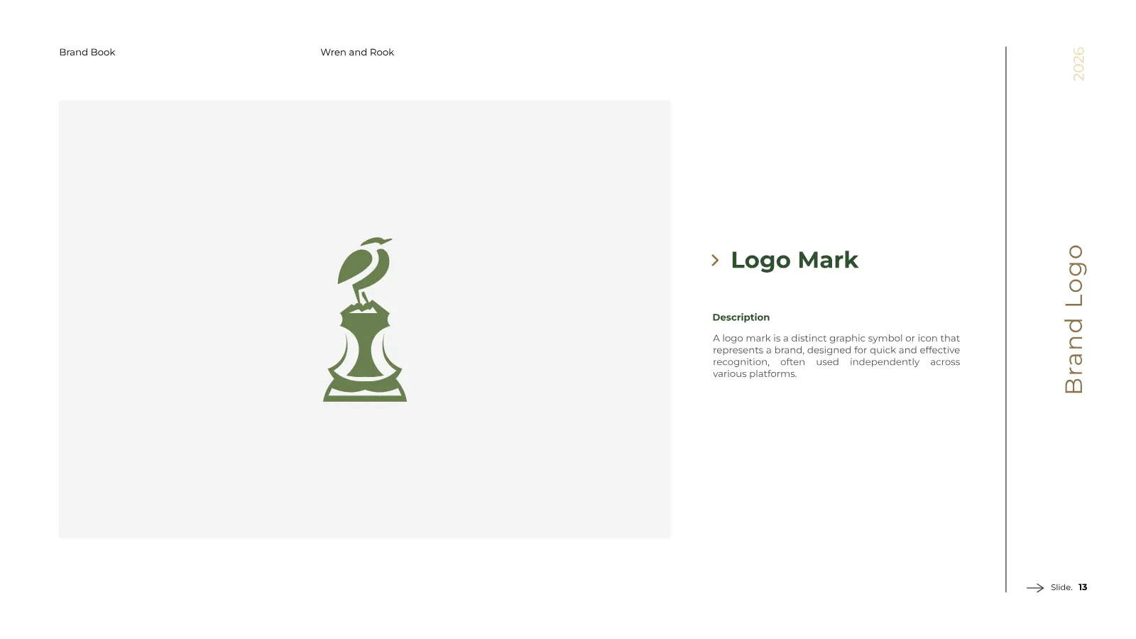 Wren and Rook Brand Guidelines presentation, page 14 of 38