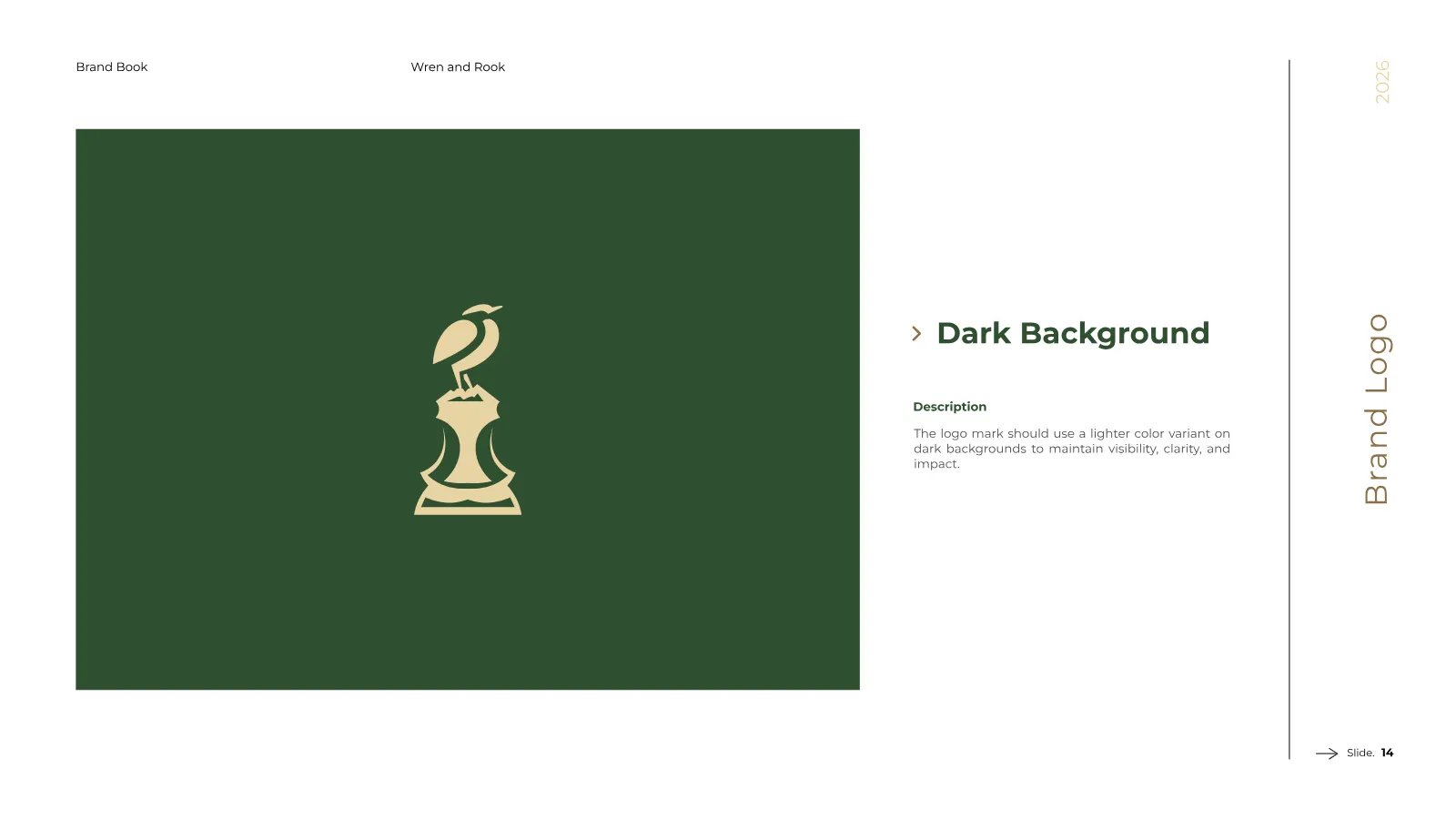 Wren and Rook Brand Guidelines presentation, page 15 of 38