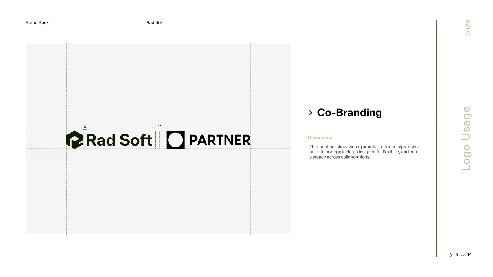 Rad Soft Brand Guidelines presentation, page 15 of 39