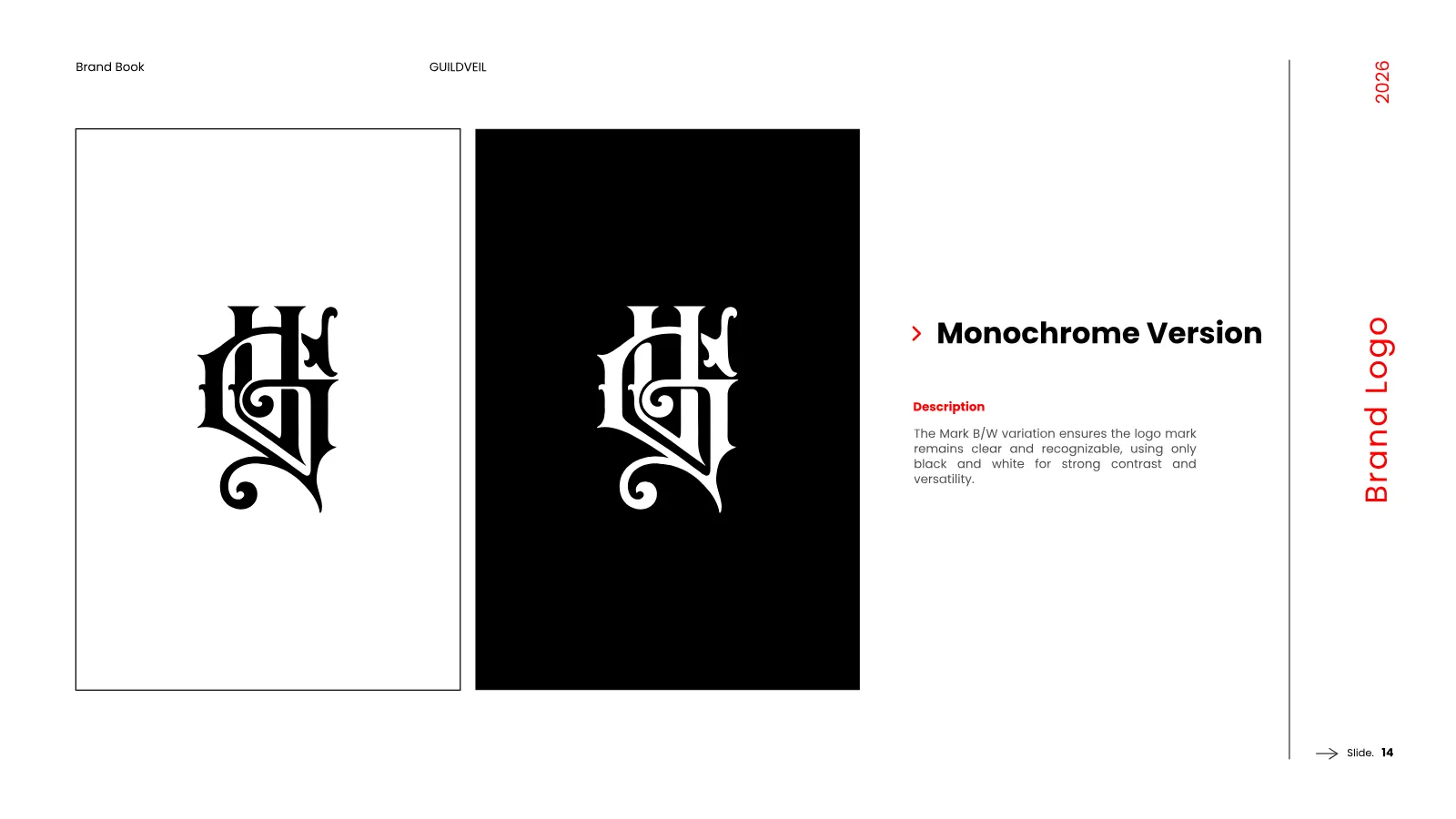 GUILDVEIL Brand Guidelines presentation, page 15 of 36