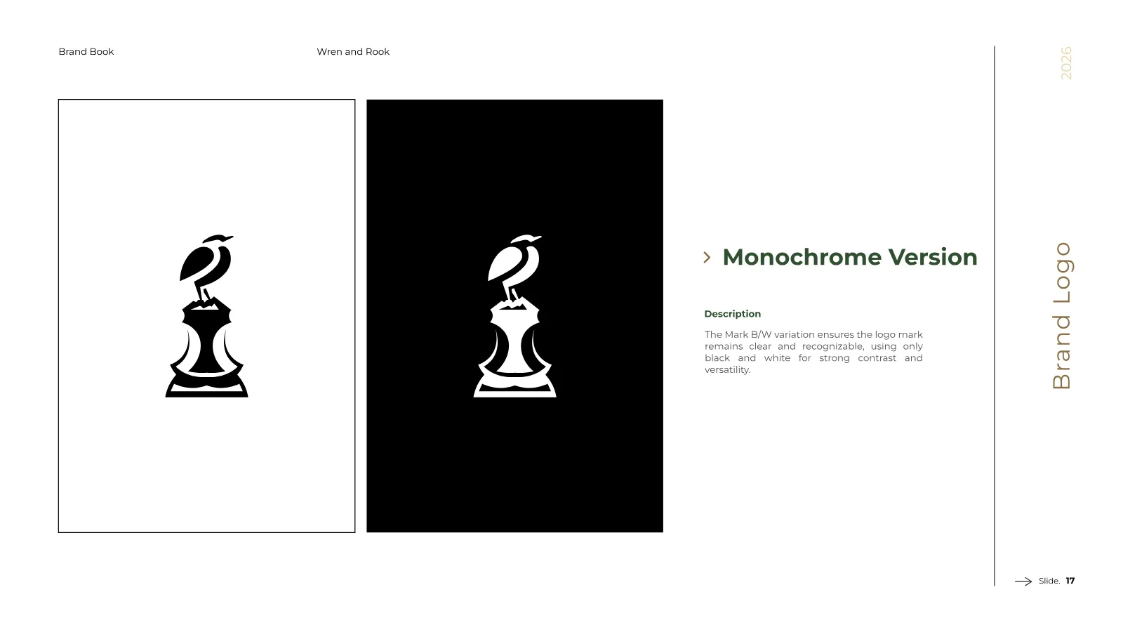Wren and Rook Brand Guidelines presentation, page 18 of 38