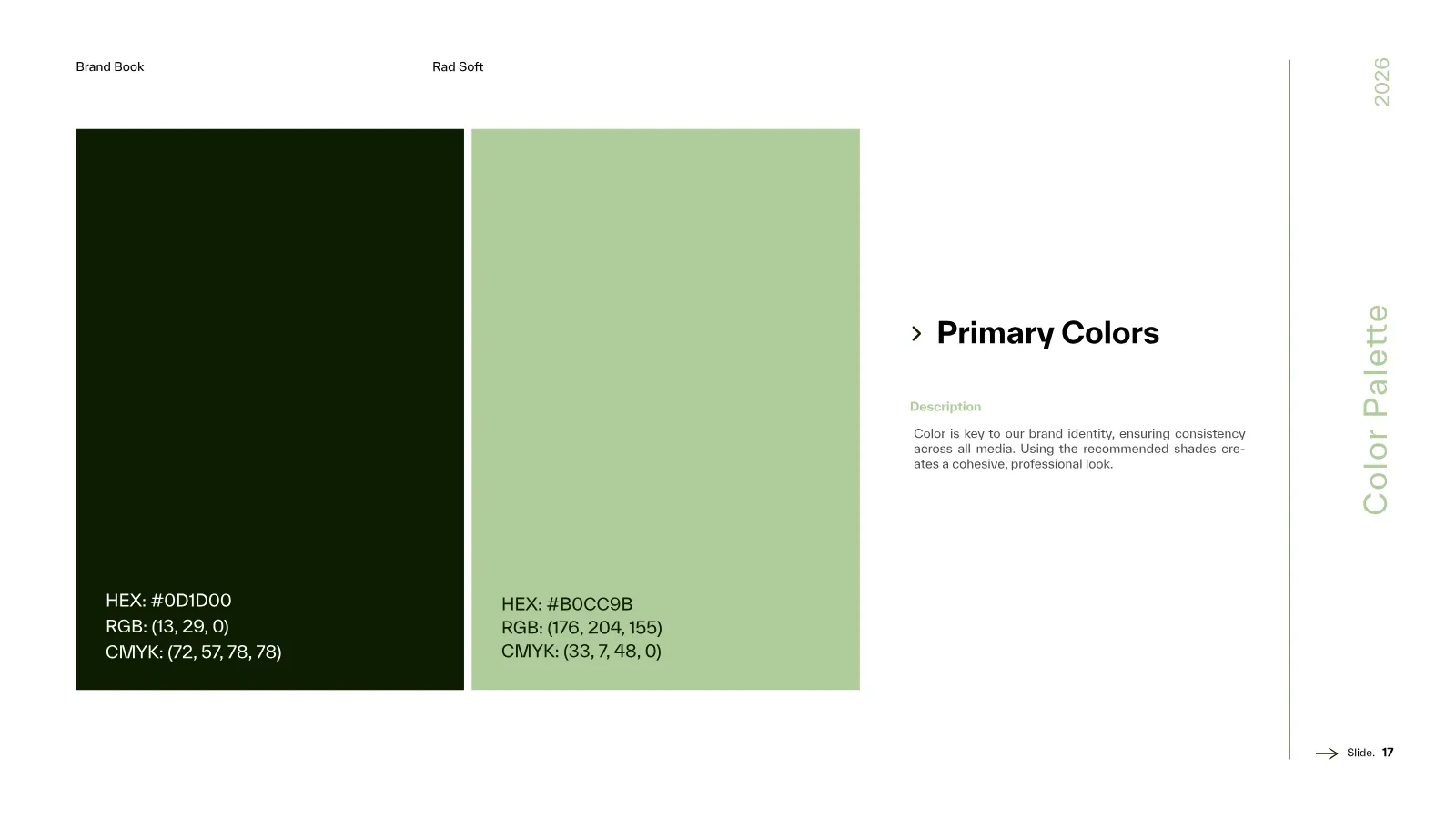 Rad Soft Brand Guidelines presentation, page 18 of 39