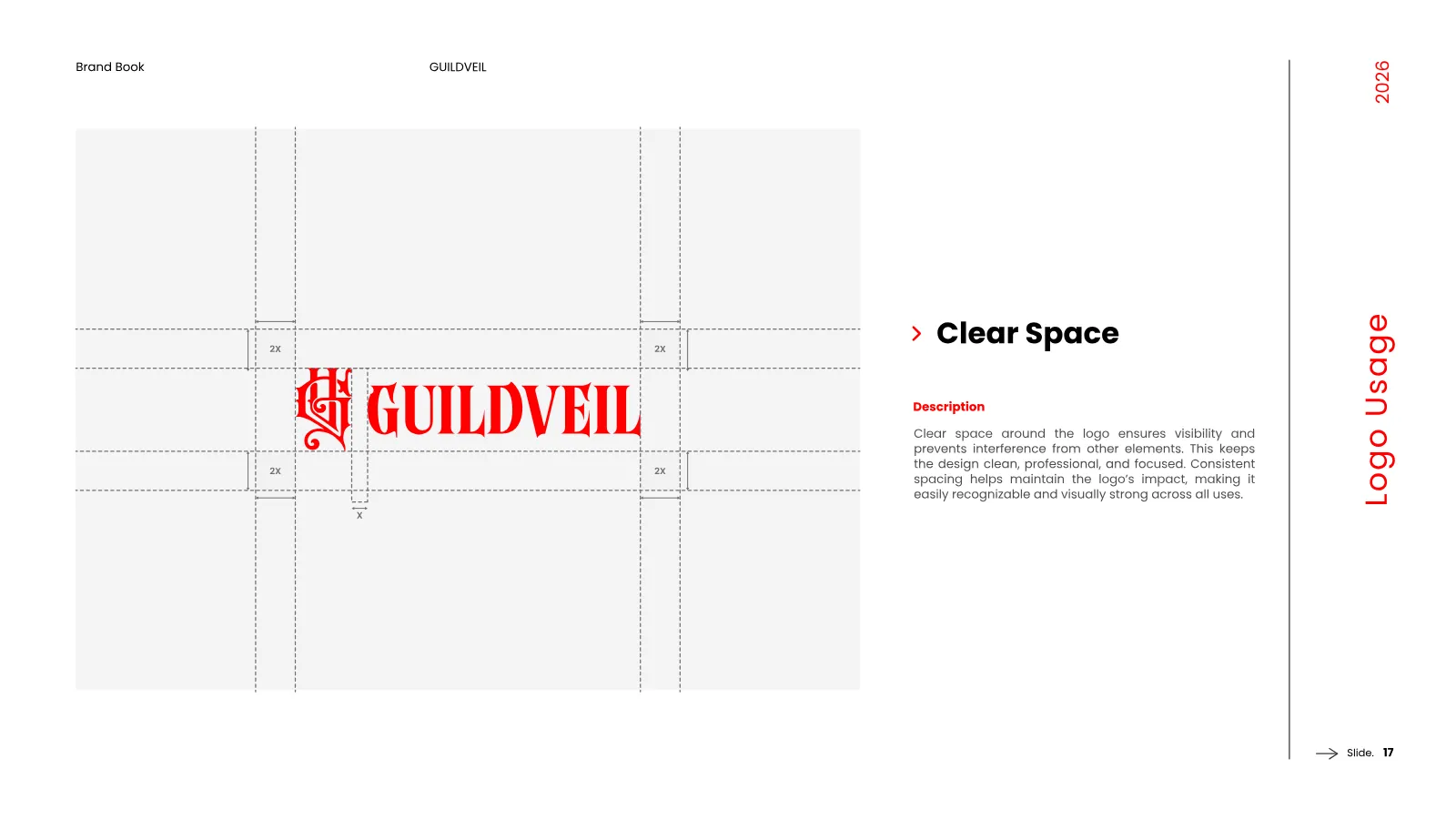 GUILDVEIL Brand Guidelines presentation, page 18 of 36