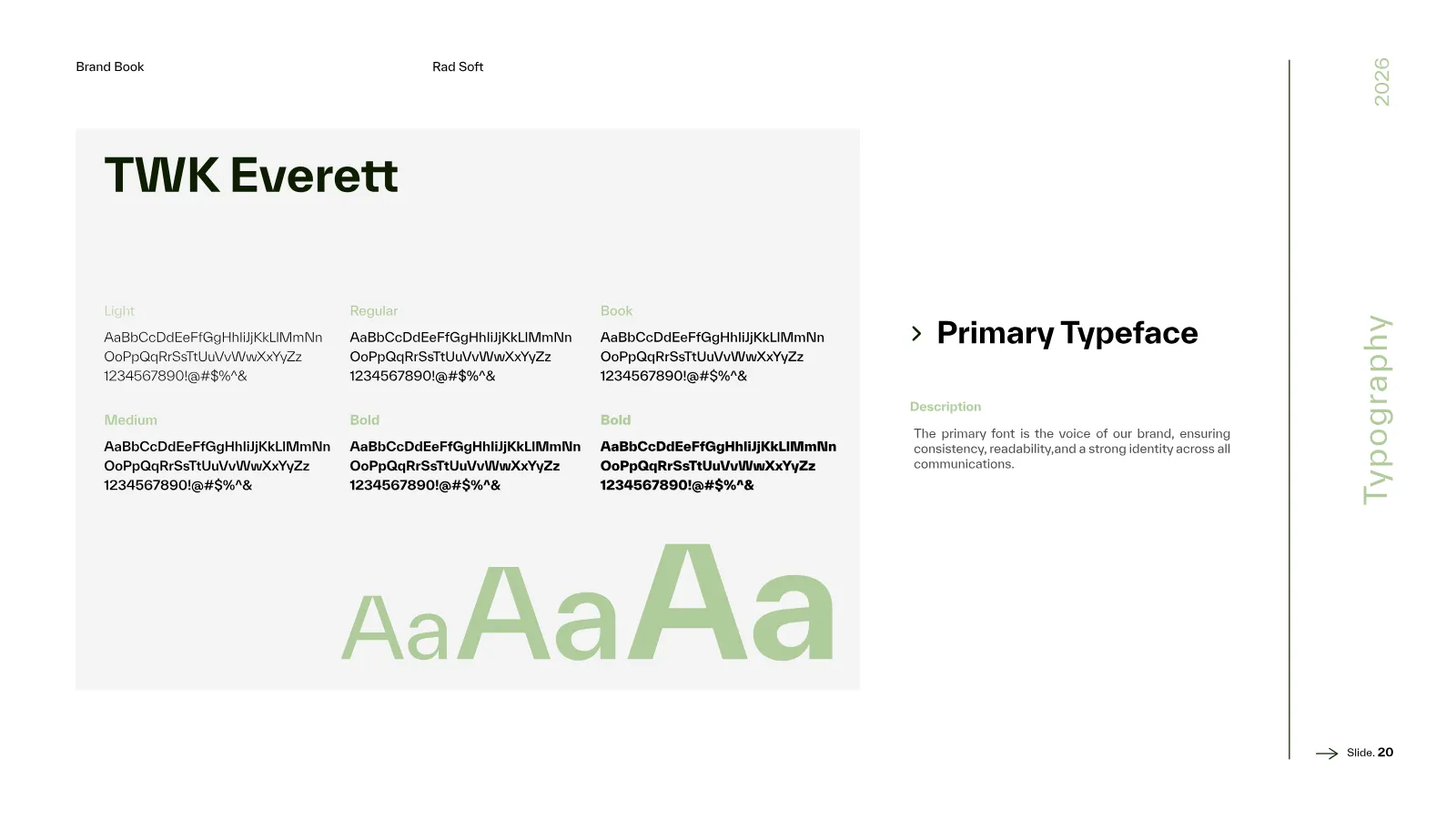 Rad Soft Brand Guidelines presentation, page 21 of 39