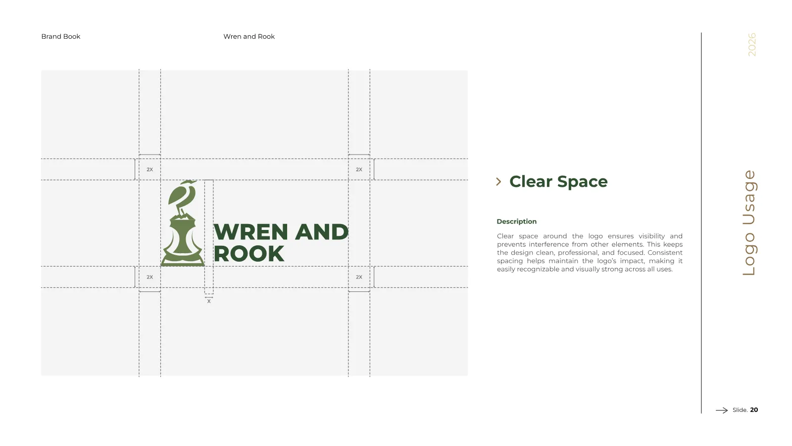 Wren and Rook Brand Guidelines presentation, page 21 of 38