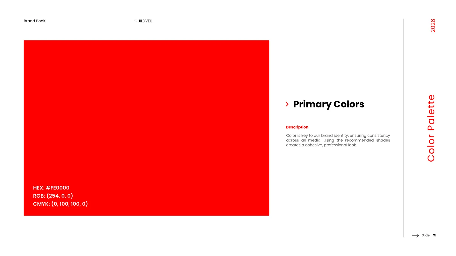 GUILDVEIL Brand Guidelines presentation, page 22 of 36