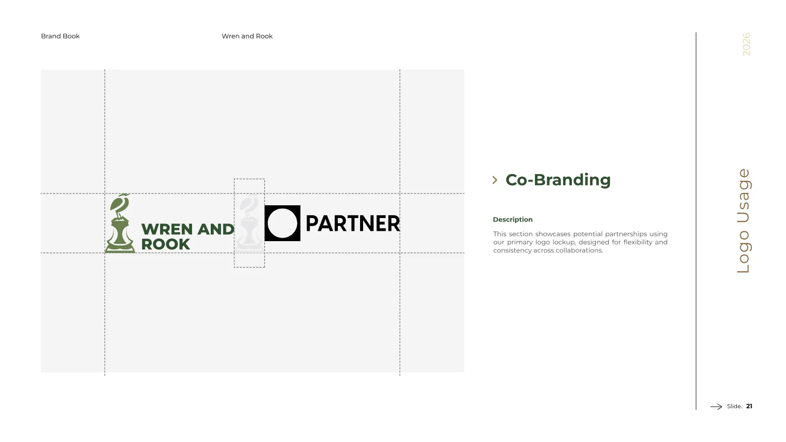 Wren and Rook Brand Guidelines presentation, page 22 of 38