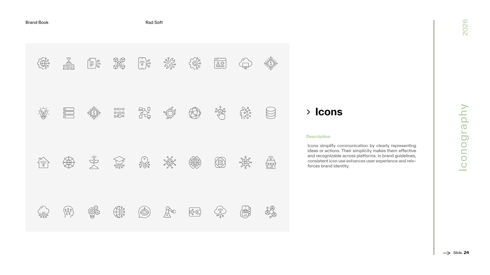 Rad Soft Brand Guidelines presentation, page 25 of 39