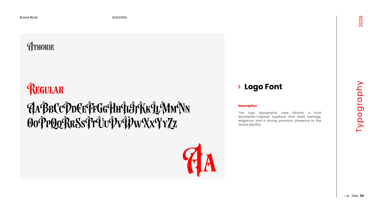GUILDVEIL Brand Guidelines presentation, page 25 of 36