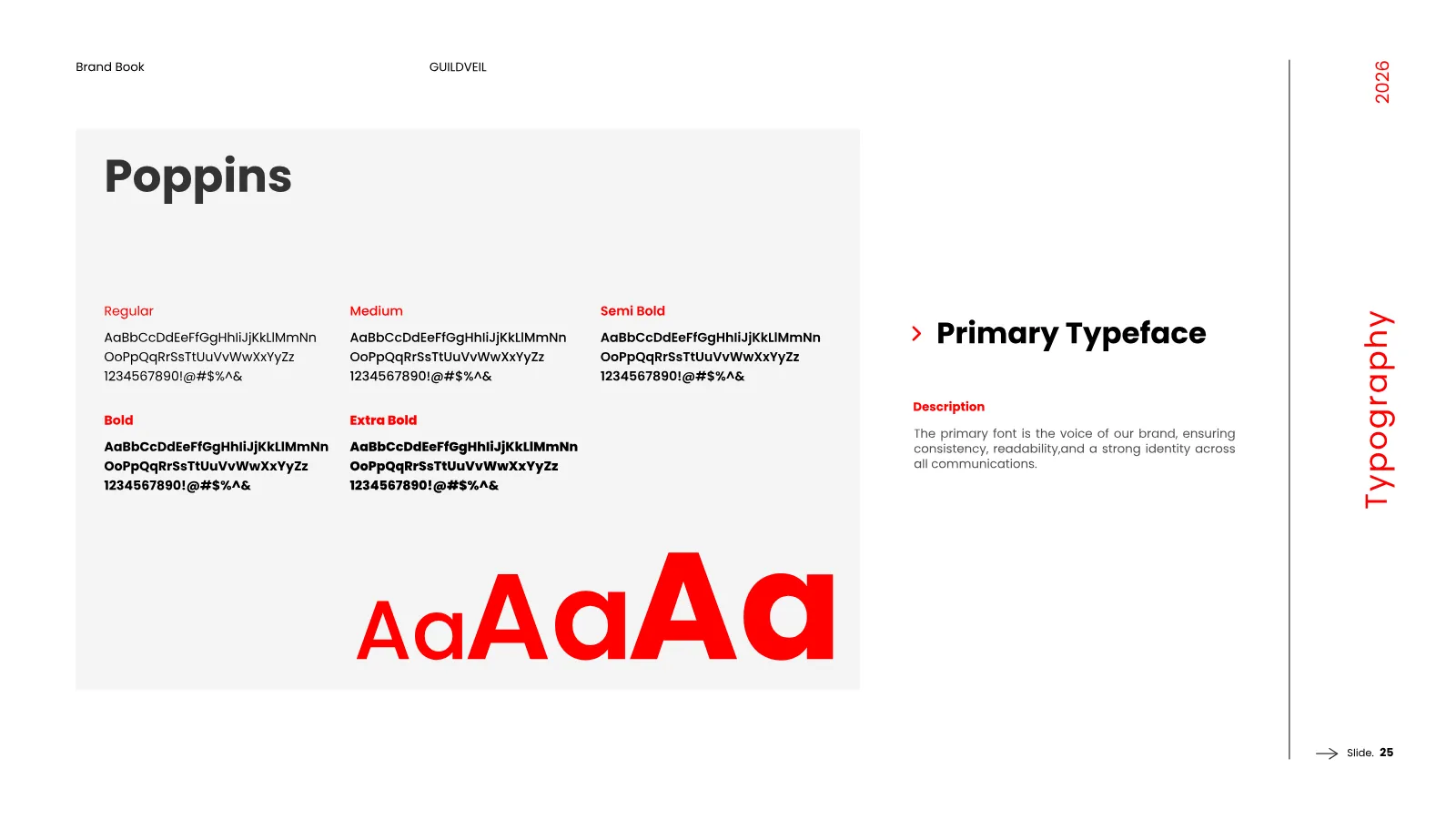GUILDVEIL Brand Guidelines presentation, page 26 of 36