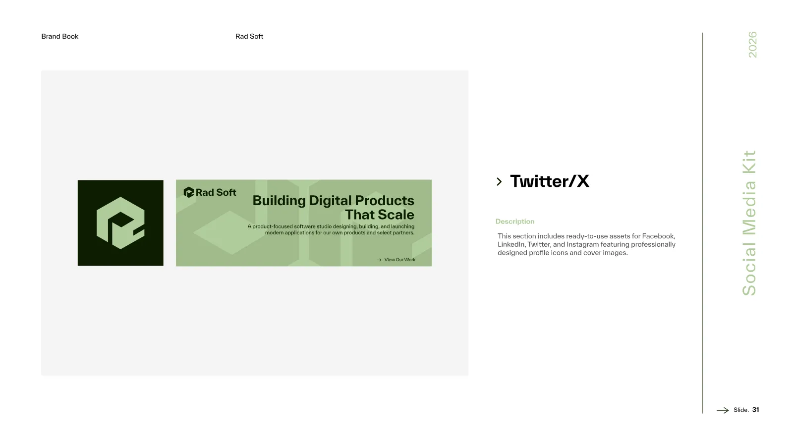 Rad Soft Brand Guidelines presentation, page 32 of 39