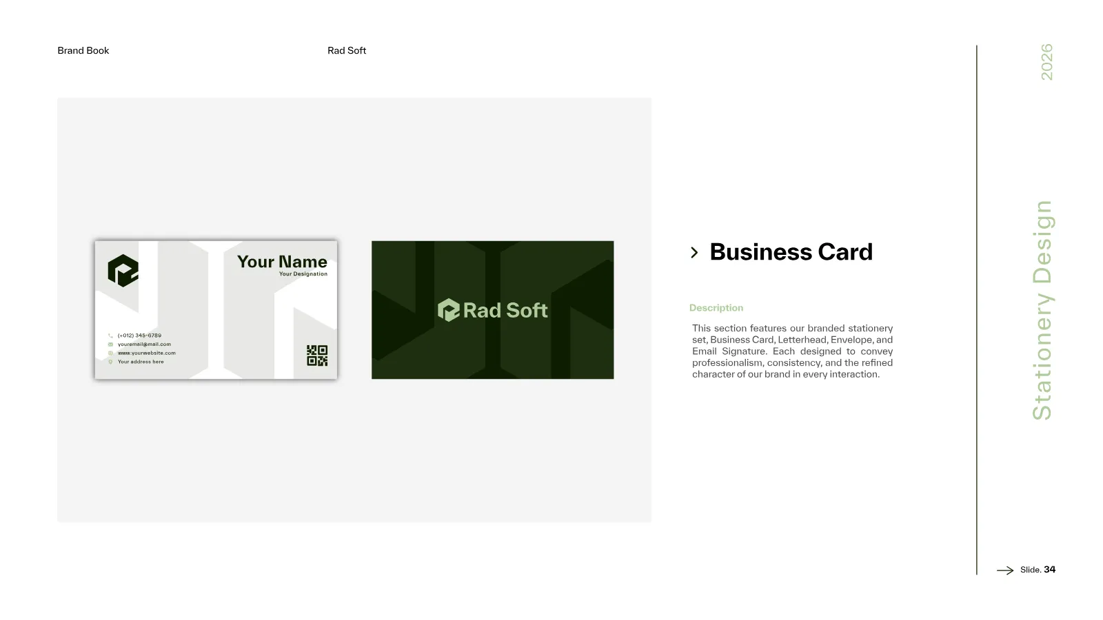 Rad Soft Brand Guidelines presentation, page 35 of 39