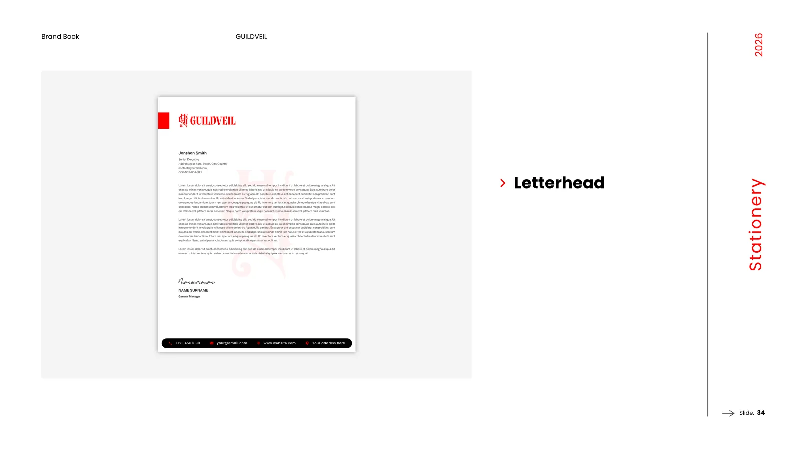 GUILDVEIL Brand Guidelines presentation, page 35 of 36